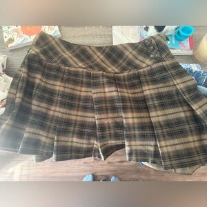 Cotton On Brown Plaid Skirt